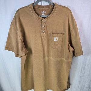 Carhart Mens_Shortsleeved Pullover Workshirt Size 2XL in Brown